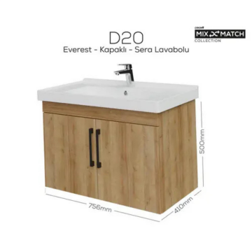 Creavit D20 Kapaklı Lavabo Dolabı Everest