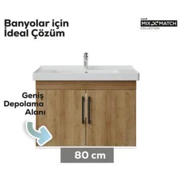 Creavit D20 Kapaklı Lavabo Dolabı Everest