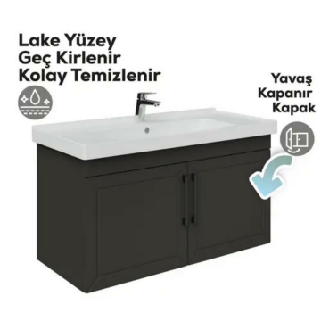 Creavit D20 Kapaklı Lavabo Dolabı Antrasit