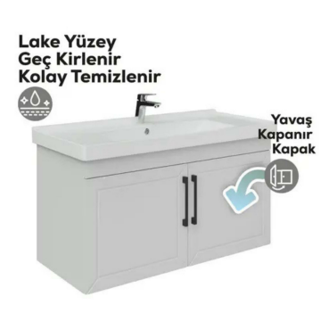 Creavit D20 Kapaklı Lavabo Dolabı Beyaz