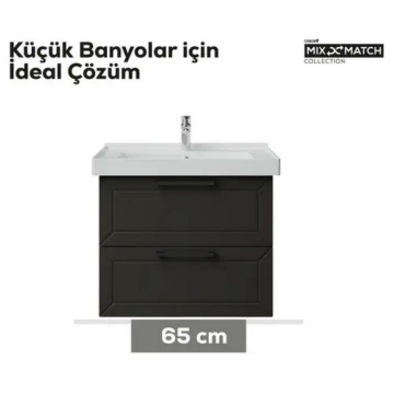 Creavit D20 2 Çekmeceli Lavabo Dolabı Antrasit