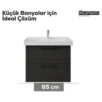 Creavit D20 2 Çekmeceli Lavabo Dolabı Antrasit
