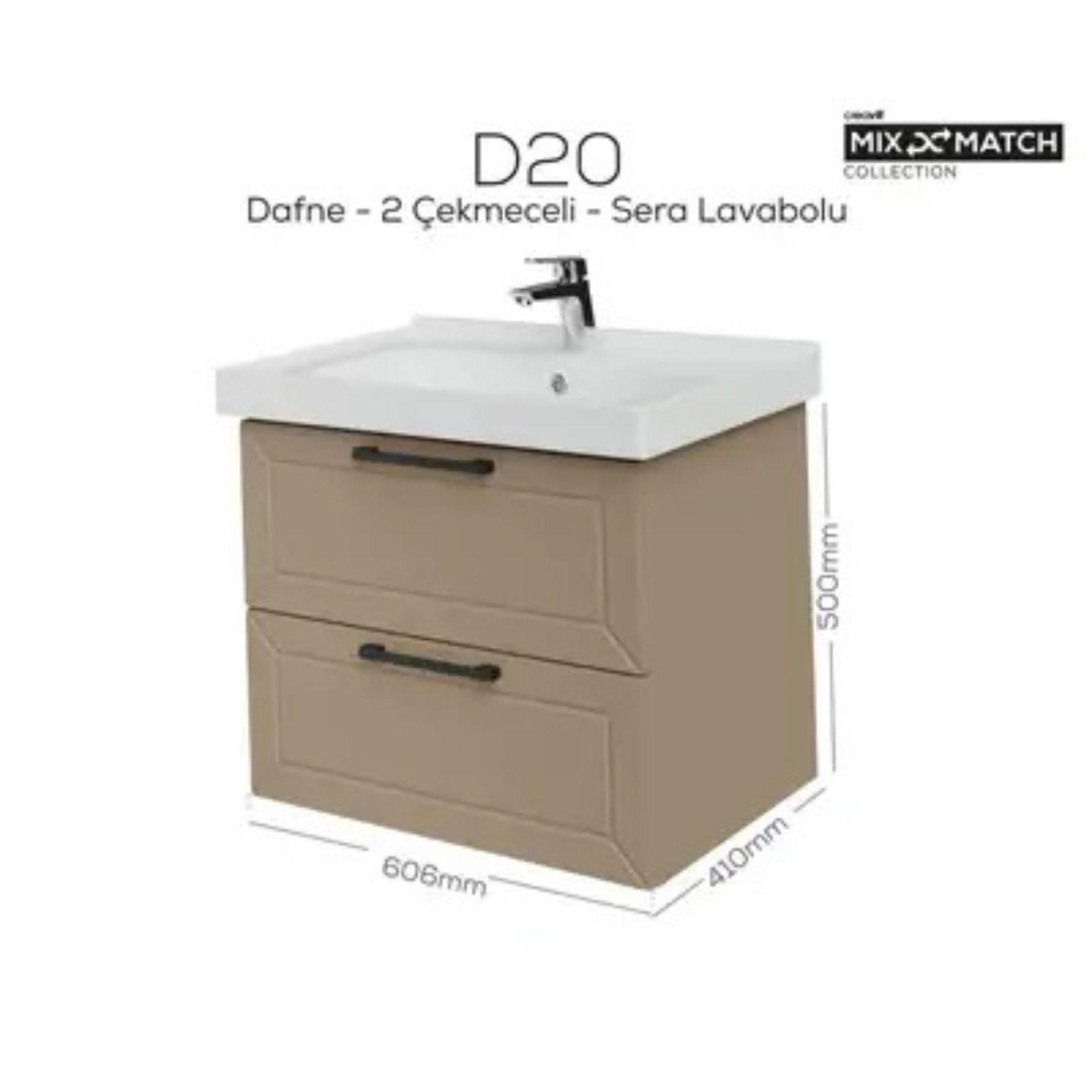 Creavit D20 2 Çekmeceli Lavabo Dolabı Dafne