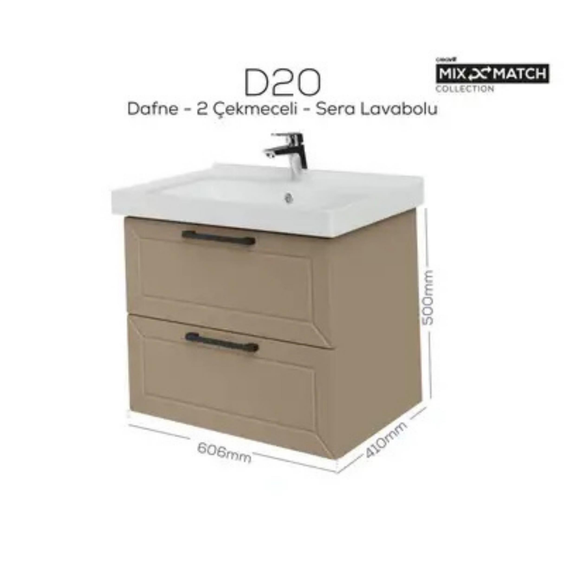 Creavit D20 2 Çekmeceli Lavabo Dolabı Dafne