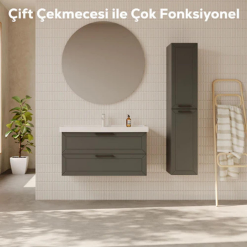 Creavit D20 2 Çekmeceli Lavabo Dolabı Antrasit