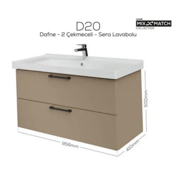 Creavit D20 2 Çekmeceli Lavabo Dolabı Dafne