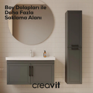 Creavit D20 Sağa Açılır Boy Dolabı Antrasit