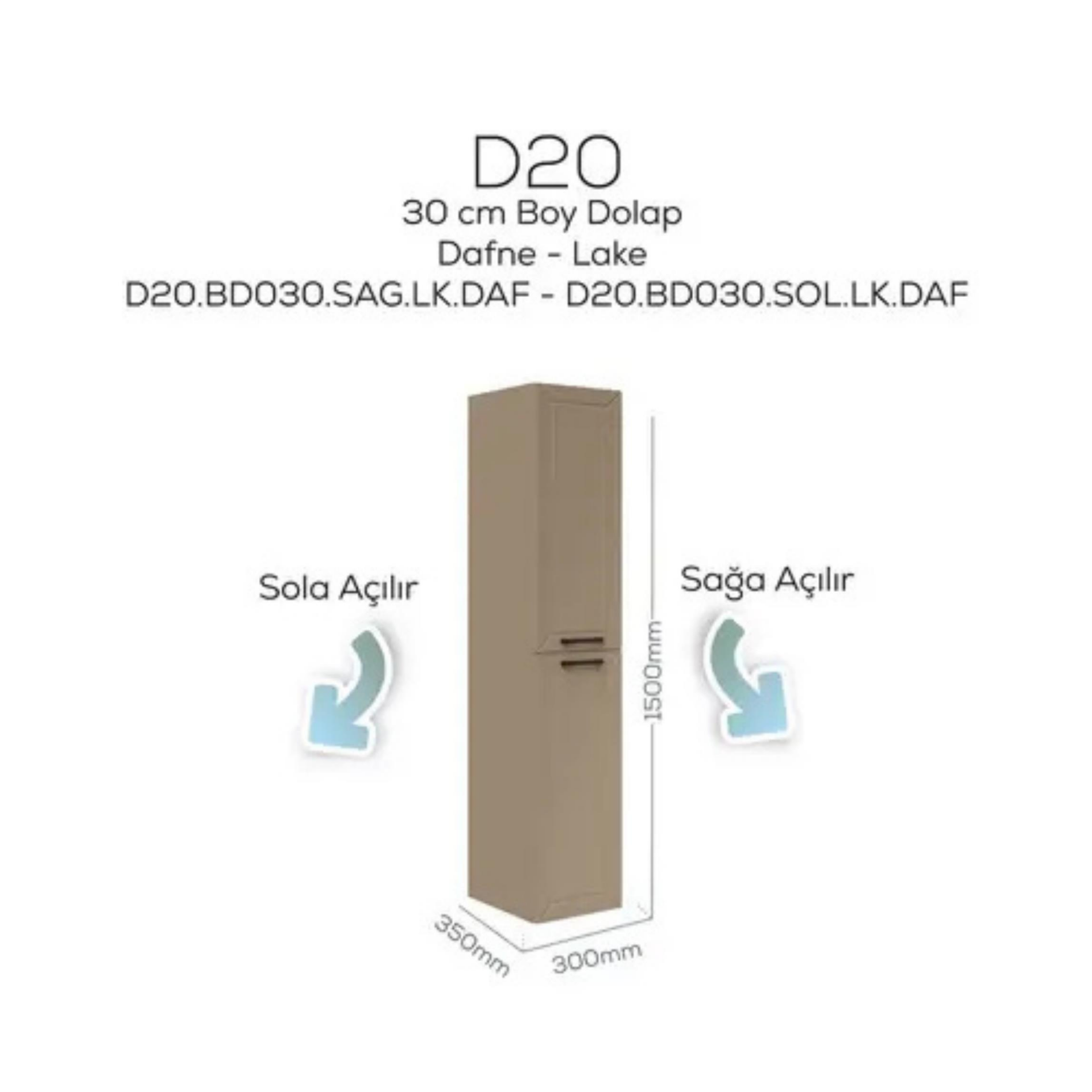 Creavit D20 Sağa Açılır Boy Dolabı Dafne