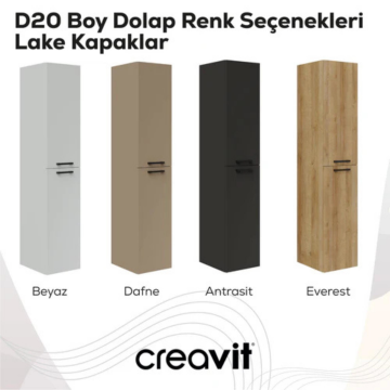 Creavit D20 Sağa Açılır Boy Dolabı Everest