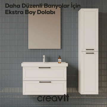 Creavit D20 Sola Açılır Boy Dolabı Beyaz