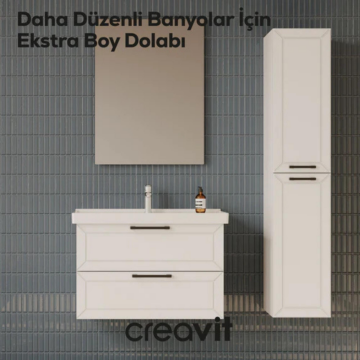 Creavit D20 Sola Açılır Boy Dolabı Beyaz