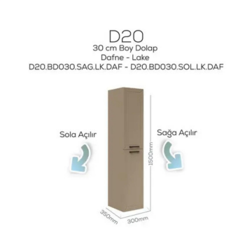 Creavit D20 Sola Açılır Boy Dolabı Dafne