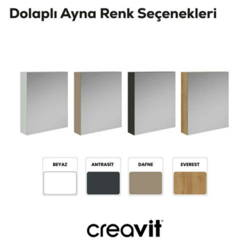Creavit D20 Aynalı Dolap Everest 600x700x130mm