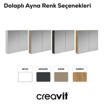 Creavit D20 Aynalı Dolap Antrasit 800x700x130mm