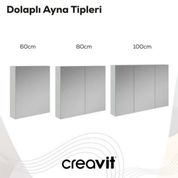 Creavit D20 Aynalı Dolap Beyaz 800x700x130mm