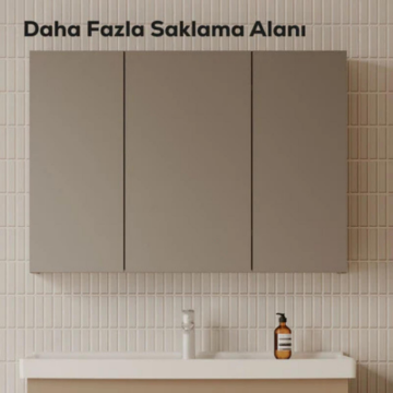 Creavit D20 Aynalı Dolap Antrasit 1000x700x130mm
