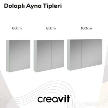 Creavit D20 Aynalı Dolap Beyaz 1000x700x130mm