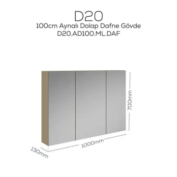 Creavit D20 Aynalı Dolap Dafne 1000x700x130 mm
