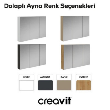 Creavit D20 Aynalı Dolap Dafne 1000x700x130 mm
