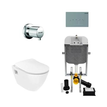 Creavit Terra Kanalsız Asma Klozet ve Gömme Rezervuar Seti