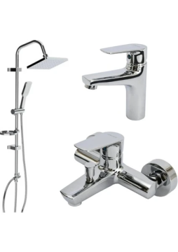 Creavit Liva Batarya Seti ve Banyo Duş Seti (Kare)