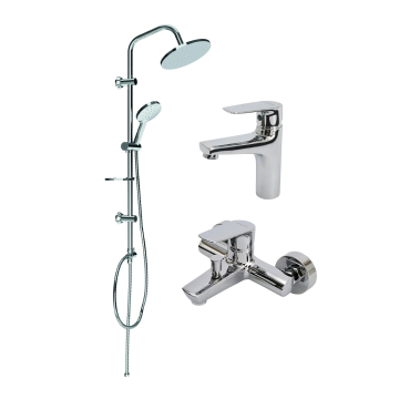 Creavit Liva Batarya Seti ve Banyo Duş Seti (Oval)