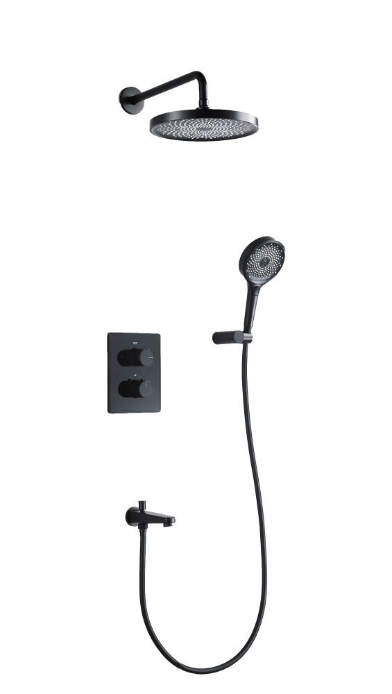 Creavit SH540.SYM Punto Termostatik 2 Yollu Ankastre Duş Seti Mat Siyah