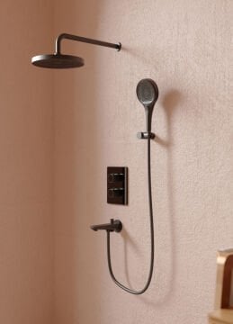Creavit SH540.SYM Punto Termostatik 2 Yollu Ankastre Duş Seti Mat Siyah