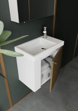 Creavit TP026 Elmas Dolap Üstü Lavabo 50 cm - Beyaz