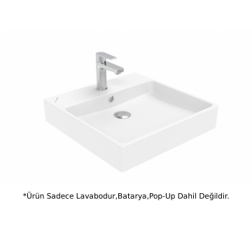 Creavit NX255 Next Tezgah Üstü Kare Lavabo Beyaz 50cm
