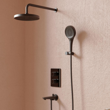 Creavit Termostatik 2 Yollu Ankastre Duş Seti - Mat Siyah