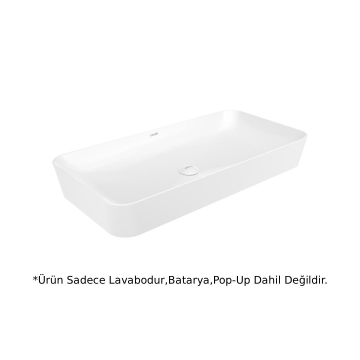 Creavit UL080 Ultra Dikdörtgen Tezgah Üstü Çanak Lavabo 80 CM Beyaz