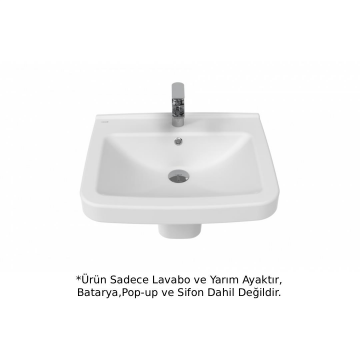 Creavit LR060 Lara Yarım Ayaklı Lavabo 60 cm Beyaz