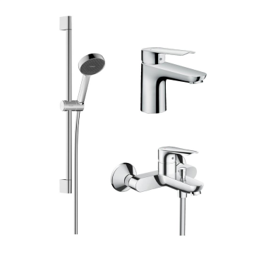 Hansgrohe Batarya ve Sürgülü Duş Seti - Krom