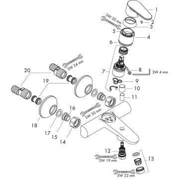 Hansgrohe Focus E2 Banyo Bataryası Krom - 31940000