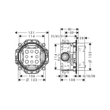 Hansgrohe iBox Universal Ankastre İç Set - 01800180