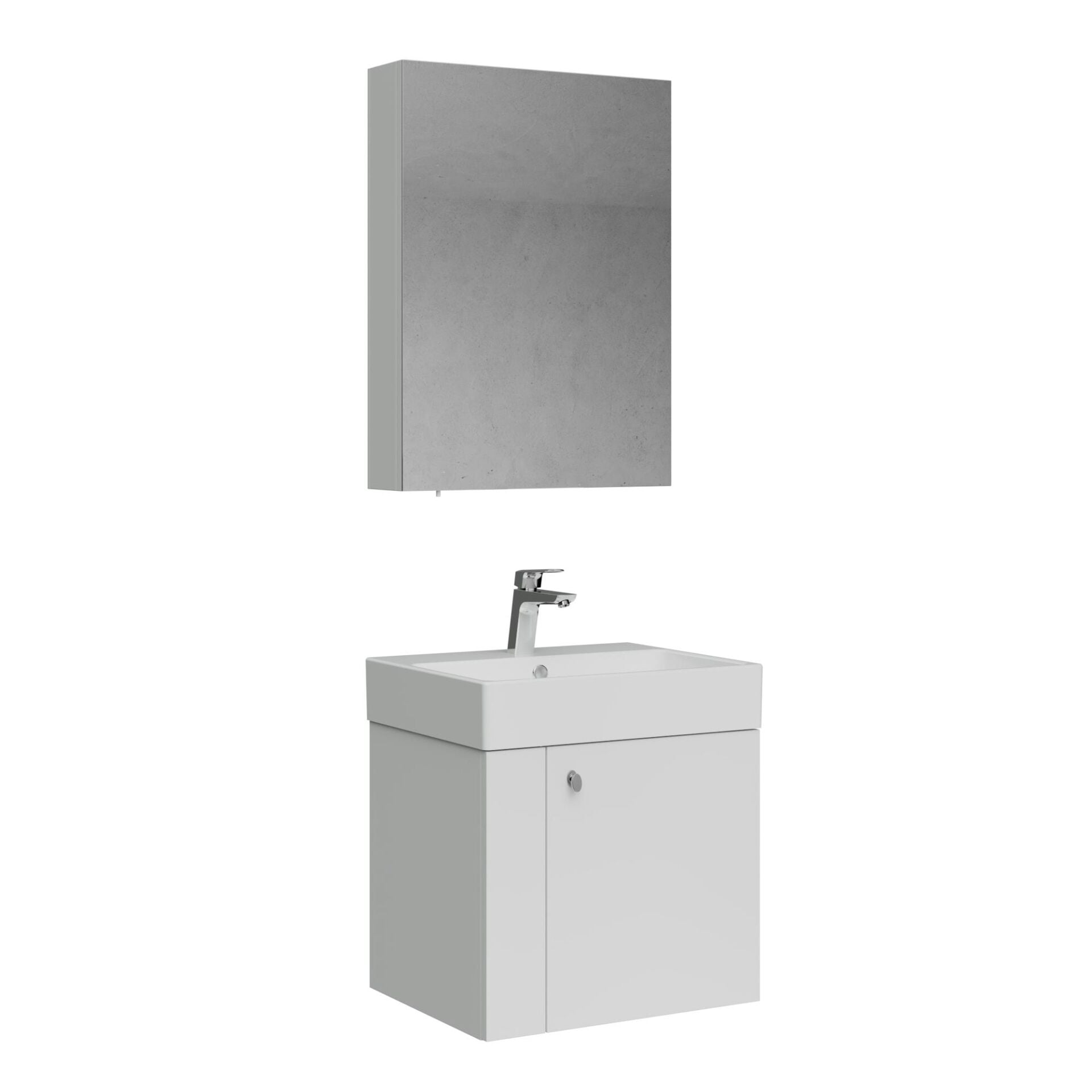 Creavit Font Lavabo Dolabı ve Aynalı Dolap Seti Beyaz