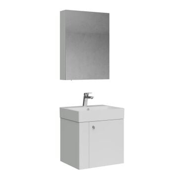 Creavit Font Lavabo Dolabı ve Aynalı Dolap Seti Beyaz