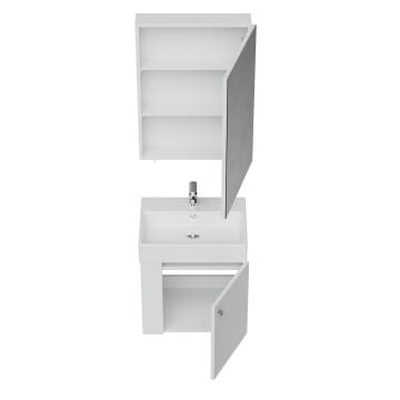 Creavit Font Lavabo Dolabı ve Aynalı Dolap Seti Beyaz