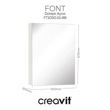 Creavit Font Lavabo Dolabı ve Aynalı Dolap Seti Beyaz