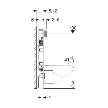 Geberit Alpha Gömme Rezervuar 8 cm Kombifix - 110.174.00.1