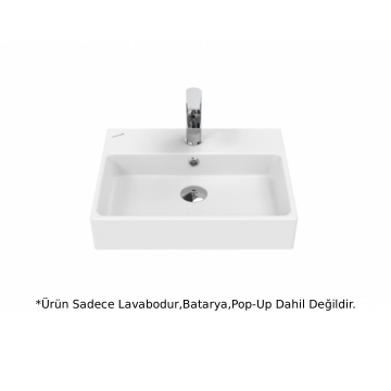 Creavit NX242 Next Tezgah Üstü Kare Lavabo Beyaz 40x50 cm