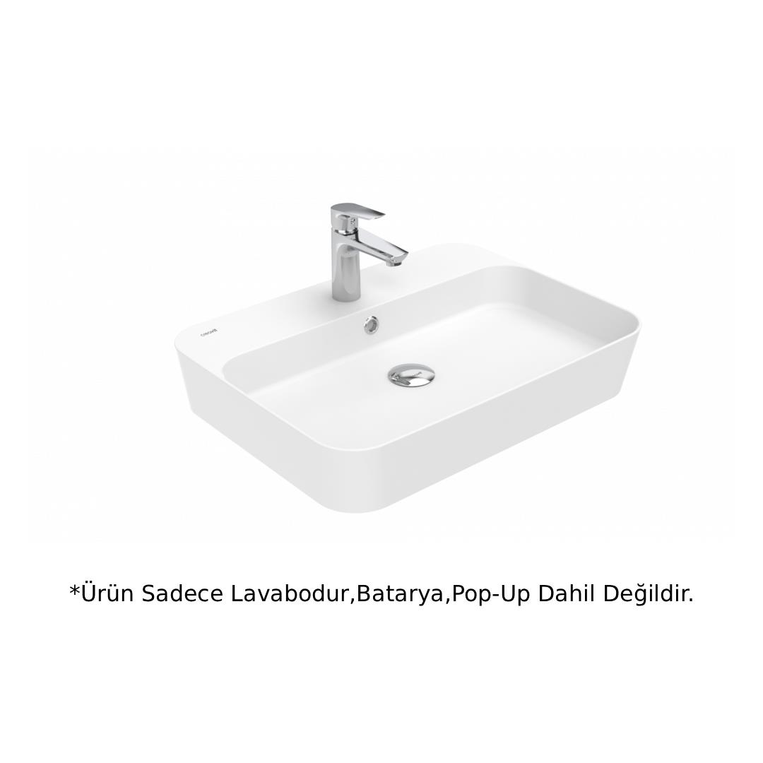 Creavit LP061 LOOP Tezgah Üstü İnce Lavabo 60 cm - Beyaz