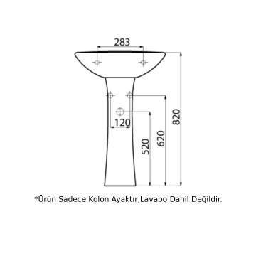 Creavit PA250 Pitta Lavabo Kolon Ayak - Beyaz