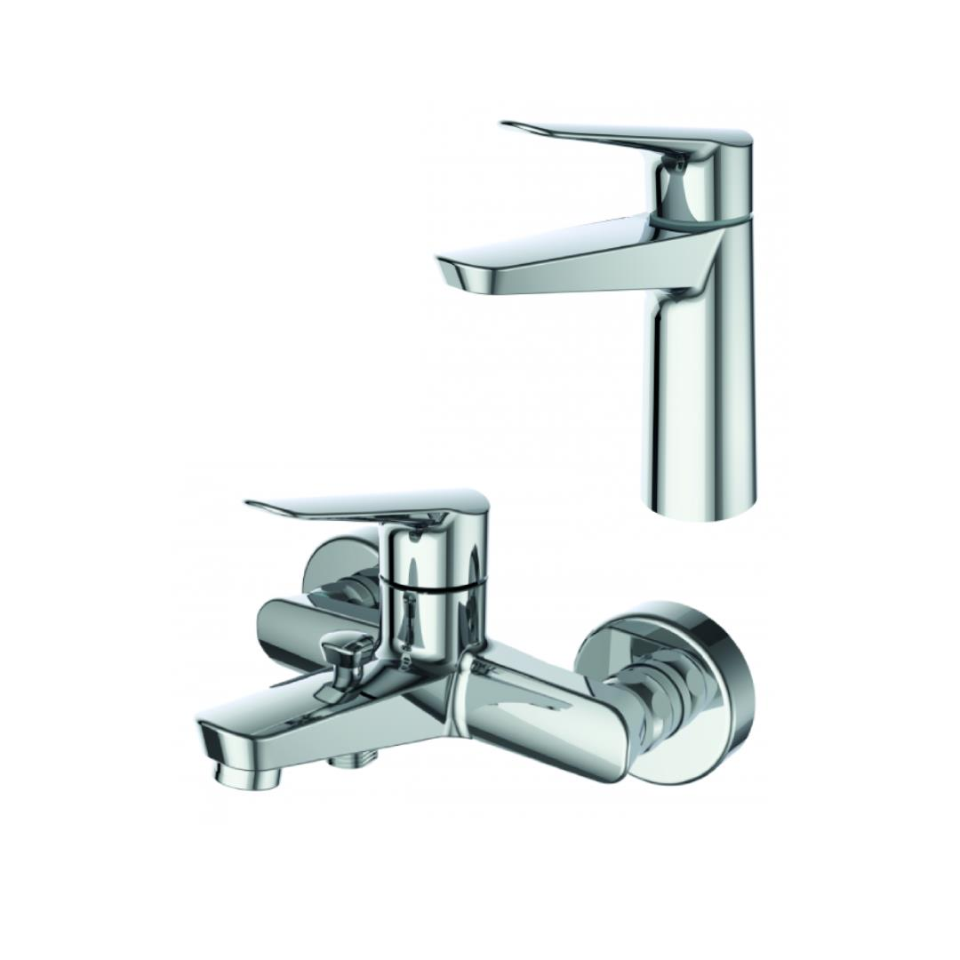 Creavit Bevel Lavabo ve Banyo Batarya Seti