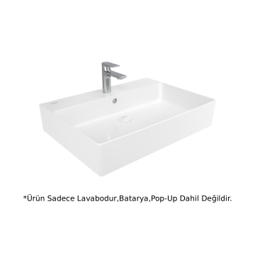 Creavit VX260 Volga Tezgah Üstü Kare Lavabo Beyaz 60cm