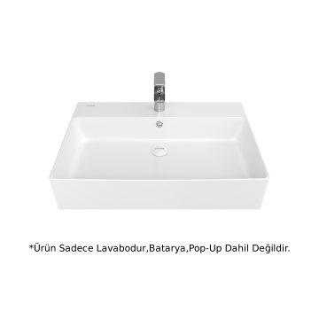Creavit VX260 Volga Tezgah Üstü Kare Lavabo Beyaz 60cm