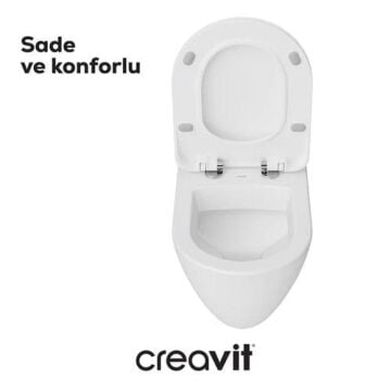 Creavit TP325 Terra Kanallı Klozet ve Yavaş Kapanan Thermoplast Klozet Kapağı