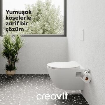 Creavit TP325 Terra Kanallı Klozet ve Yavaş Kapanan Thermoplast Klozet Kapağı