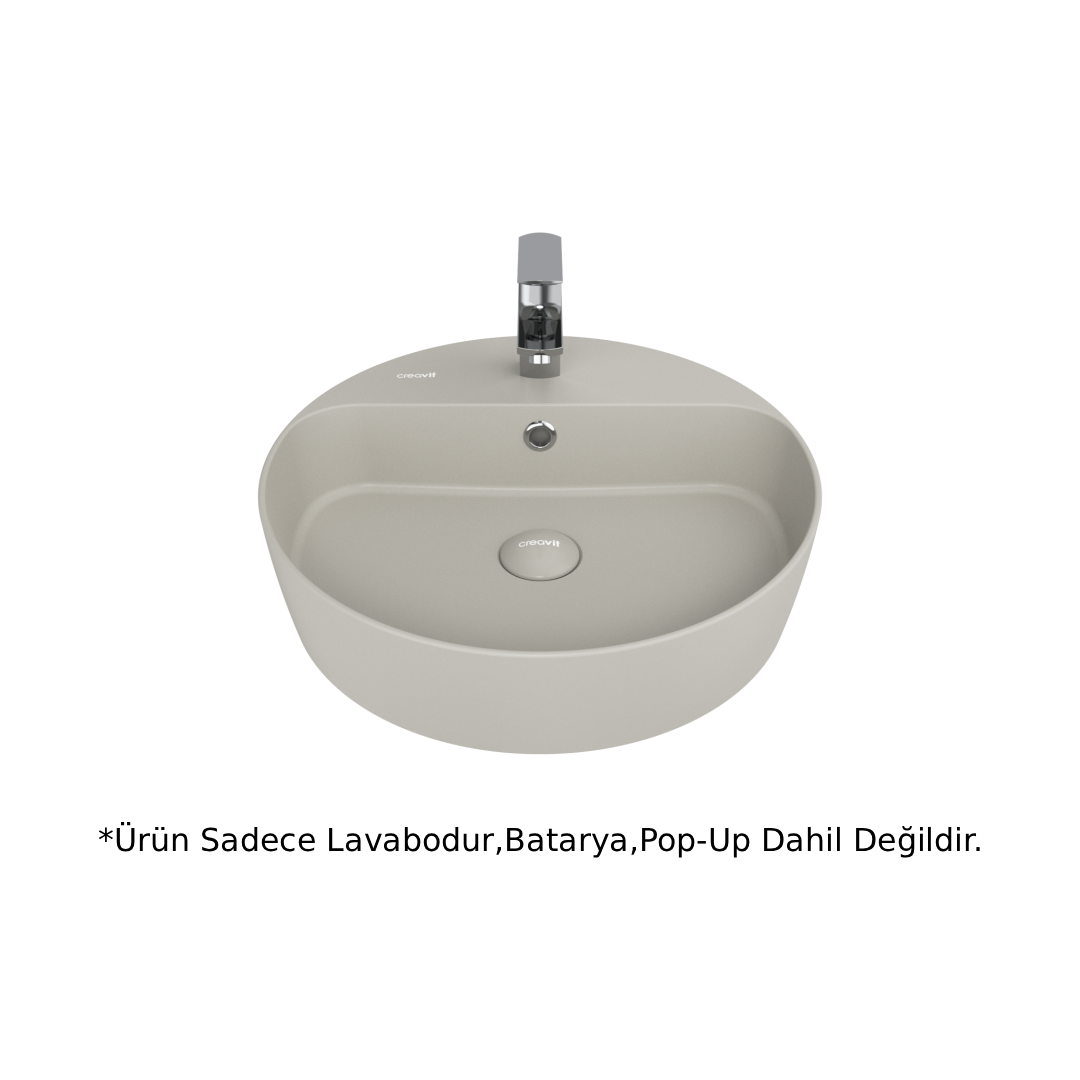 Creavit LP146 Loop Yuvarlak Çanak Lavabo 45cm - Cool Gray
